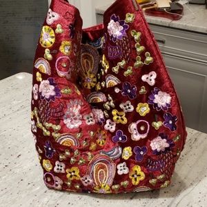 Beautiful velveteen colorful bag